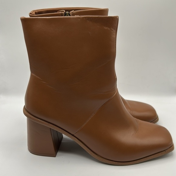 Time and Tru Tan Chunky 90's Y2K Block Heel Ankle Booties Size 10 - Picture 7 of 13